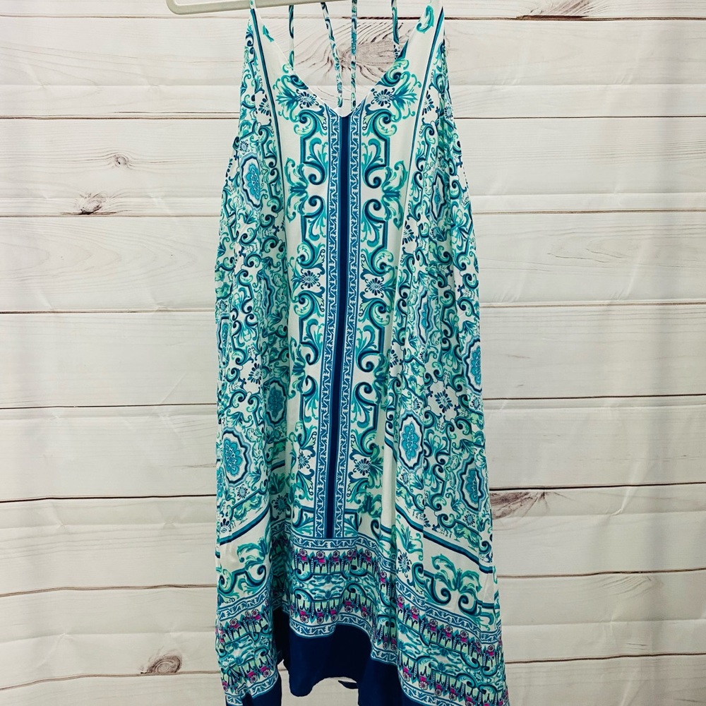 NWOT Bright colored straps sundress